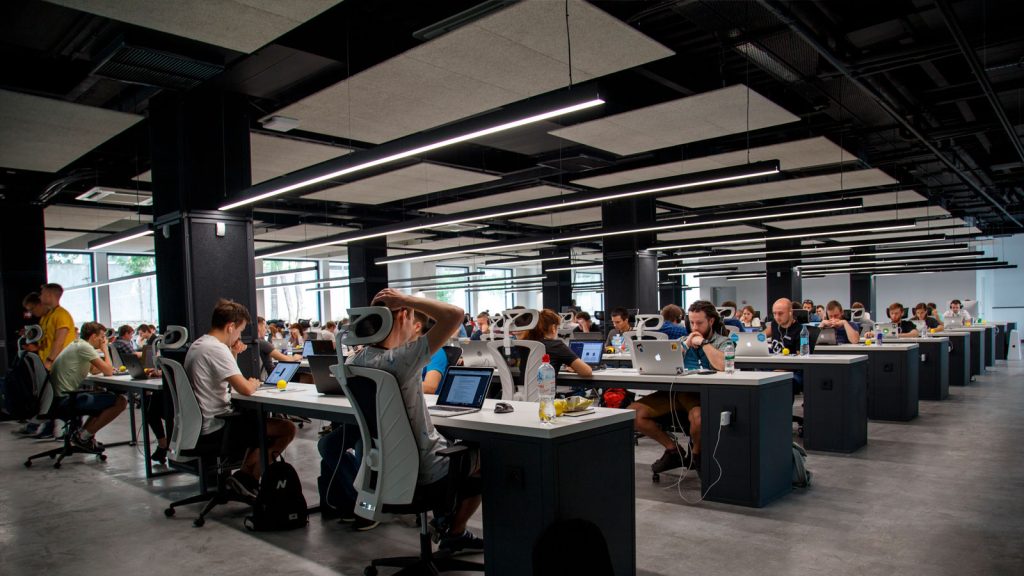 People working
