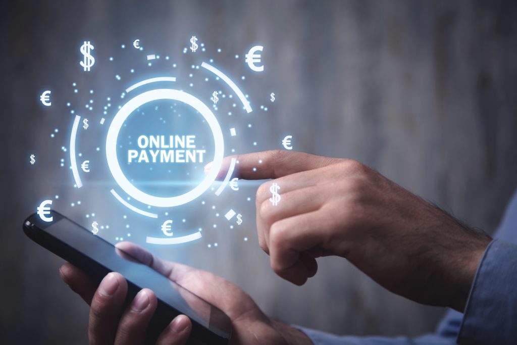 Man using smartphone for online Payment