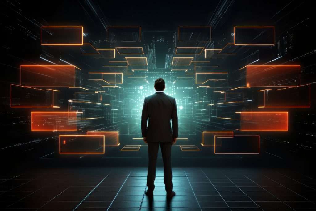 Business man with AI