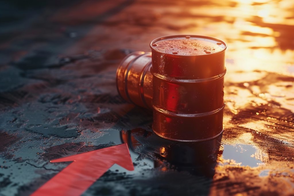 oil barrel with decrease arrow